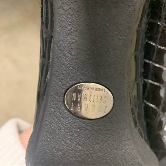 *WORN ONCE* Stuart Weitzman Patent Croc Heels - Picture 8 of 12